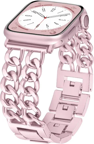 Miniatura 20 de Correas de metal para reloj para mujeres compatibles con Apple Watch para mujeres y hombres de 40 mm, 38 mm, 41 mm, 42 mm, 44 mm, 45 mm, 46 mm