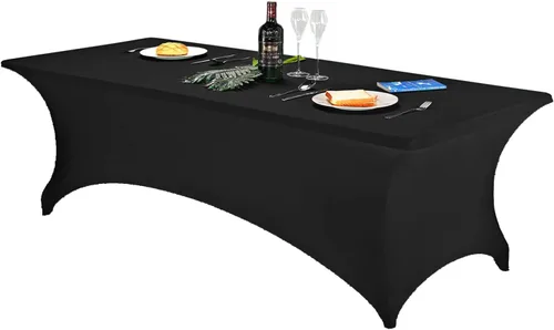 Miniatura 186 de FORLIFE - Funda de mesa de elastano, mantel ajustado de 4 pies para mesas rectangulares, funda elástica para patio, universal para bodas, banquetes