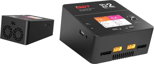 Miniatura 9 de ISDT D2 Mark 2 LiPo Cargador de equilibrio de batería Duo Descargador Dual 200W 12A2 AC Salida de doble canal 1-6S Li-ion Life NiCd NiMH LiHV PB