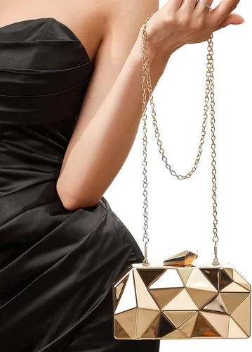 Miniatura 8 de LETODE Women's Elegant Chain Cross-body Bag Metal Hollow Cage Clutch