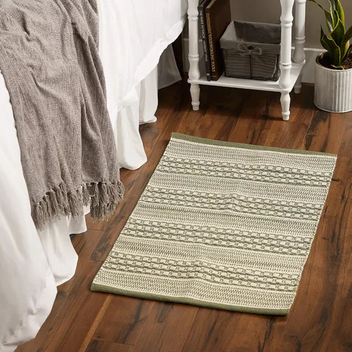 Miniatura 5 de DII Colección Woven Rugs Tejida a mano, 2x3', rayas Dobby de alcachofa