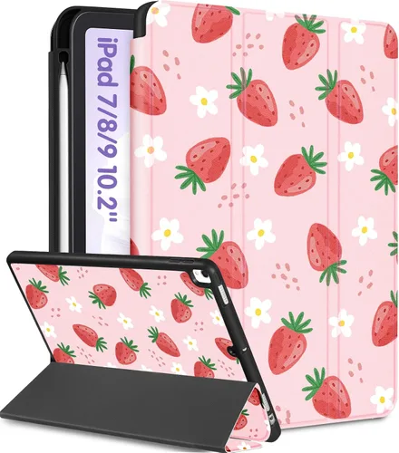 Miniatura 11 de Uppuppy para iPad 9ª/8ª/7ª Generación Funda de 10.2 Pulgadas para Niñas Lindas Mujeres Folio Smart Cover con Soporte para Lápices Diseño de Labios