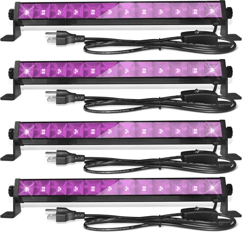 Miniatura 8 de Paquete de 1 barra de luz LED negra de 40 W, luz negra con enchufe+interruptor+cable de 6.5 pies, suministros de fiesta de luces negras