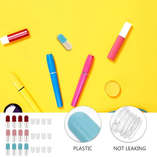 Miniatura 7 de Lurrose Paquete de 12 tubos vacíos de brillo de labios, mini recipientes portátiles recargables para bálsamo labial con inserciones de goma