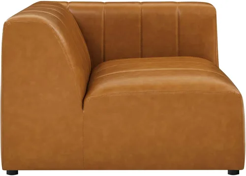 Miniatura 5 de Modway EEI-4513-TAN Bartlett - Sofá biplaza de cuero vegano de 2 piezas, color marrón