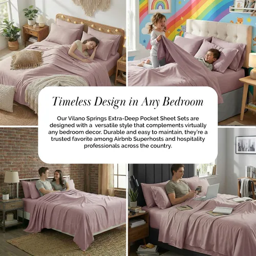 Miniatura 166 de Southshore Fine Living, Inc. Juego de 7 piezas de sábanas King divididas para cama ajustable, juego de sábanas King divididas con bolsillo de 21