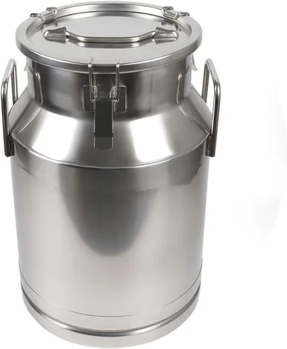 Miniatura 10 de Lata de leche de acero inoxidable de 20 L, cubo de leche para vino, cubo de vino, jarra de leche con tapa sellada resistente, con tapa sellada