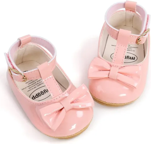 Miniatura 5 de Zapatos de bebé Mary Jane Flats antideslizantes con suela suave para bebés y niños pequeños, primeros caminantes, para fiestas, Navidad y vestidos