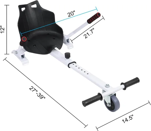 Miniatura 3 de Accesorio de asiento para aeropatinetas, accesorio de Go Kart para niños y adultos, accesorio para scooter de equilibrio automático, apto para Blanco