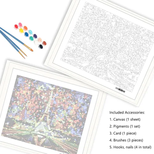 Miniatura 2 de MLSG Pintura por números DIY para adultos, pintura fácil por números para principiantes, pintura acrílica de acuarela por número para adultos, 29960
