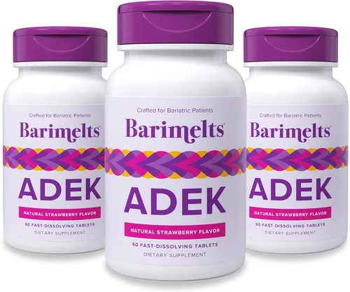 Miniatura 8 de Barimelts ADEK - 60 tabletas de disolución rápida (suministro de 2 meses), vitaminas bariátricas sin azúcar para mujeres, incluyendo vitamina A