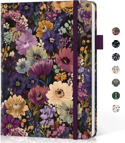 Miniatura 29 de Taja Cuaderno rayado para mujeres y hombres, diario de cuero de tapa dura para escribir, cuaderno de rayas universitarias A5 para trabajo y toma