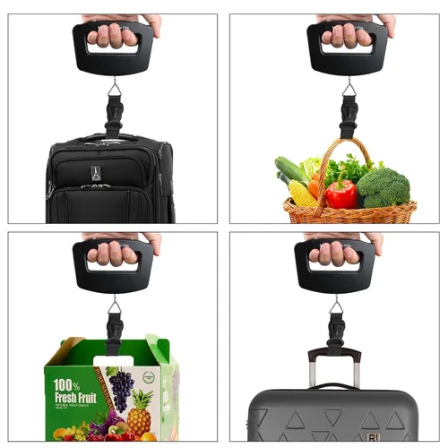 Miniatura 5 de Báscula digital de equipaje báscula colgante con pantalla LCD retroiluminada, función de tara de hasta 110 libras 110.2 lbs, báscula de equipaje