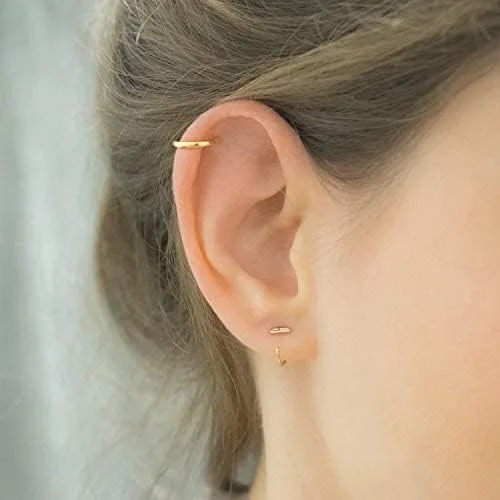 Miniatura 5 de Aretes de barra pequeña para abrazar, aretes de abrazo