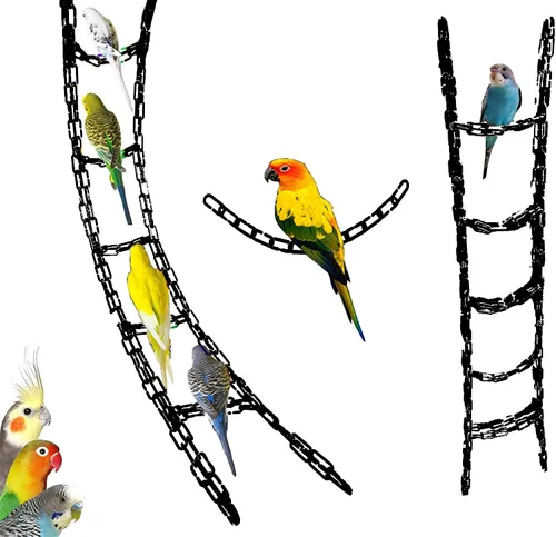 Miniatura 4 de 200 piezas de eslabones de plástico negro y juguetes - Clip en C entrelazado para jaula de pájaros accesorios para periquitos, planeadores