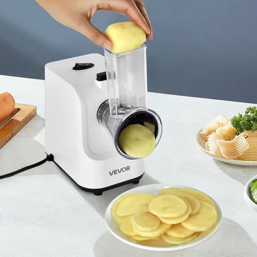 Miniatura 8 de VEVOR Rallador Eléctrico de Queso Fabricante de Ensaladas, Disparador de Ensaladas de 200W, Rebanador Triturador Picador Eléctrico de Vegetales