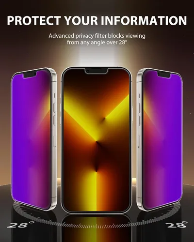 Miniatura 5 de PDDKISS Compatible con iPhone 13 Pro Max Protector de pantalla de privacidad/Protector de pantalla para iPhone 14 Plus de 6.7 pulgadas, degradado