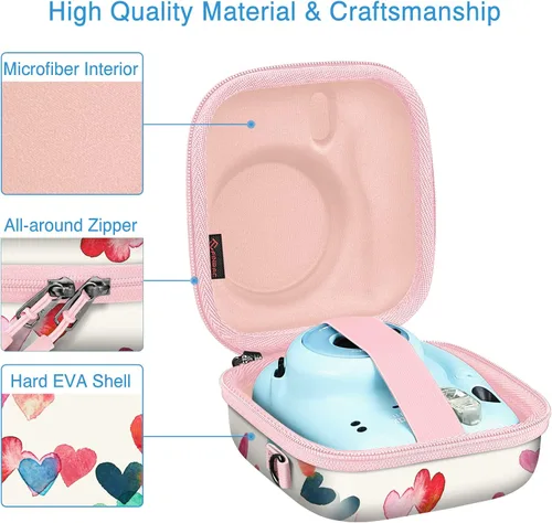 Miniatura 3 de Fintie Funda protectora para cámara instantánea Fujifilm Instax Mini 12/11/99/8/7s/90/70 – Funda de transporte de carcasa rígida a prueba de golpes