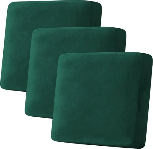 Miniatura 44 de H.VERSAILTEX - Funda de terciopelo elástica y afelpada para protección de cojines de sofá biplaza, silla o sofá, 2 piezas, tamaño grande, color gris
