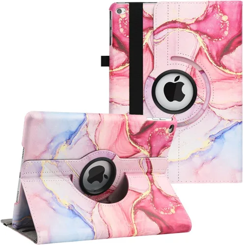 Miniatura 20 de Funda para iPad de 9.7 pulgadas 2018 2017/iPad Air 2 – Funda protectora con soporte giratorio de 360 grados, funda protectora inteligente