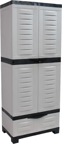 Miniatura 11 de Sunnydaze - Armario de almacenamiento con cerradura, armario de almacenamiento para interiores o garaje con 4 estantes ajustables, 72 pulgadas