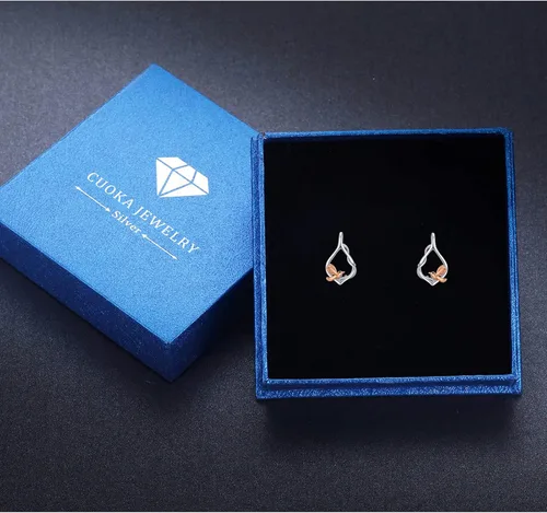 Miniatura 7 de AOVEAO Aretes de plata de ley 925 con diseño de tortuga, elefante, colibrí, flamenco, con diseño de animales, hipoalergénicos, joyería diaria