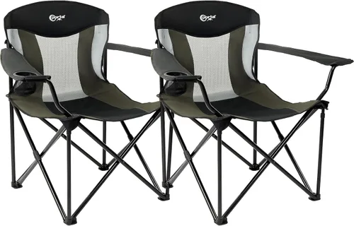 Miniatura 9 de PORTAL Silla plegable grande y alta de gran tamaño, portátil, resistente, plegable, XXL, para acampar al aire libre o adultos, soporta hasta 600
