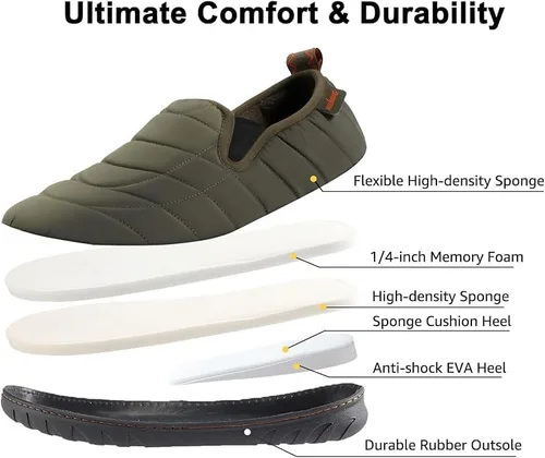 Miniatura 4 de Pantuflas para hombre de espuma viscoelástica para exteriores, zapatos de casa para interiores