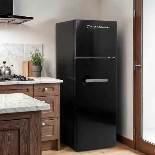 Miniatura 8 de Frigidaire Refrigerador retro de tamaño apartamento con congelador superior, refrigerador de 2 puertas con capacidad de almacenamiento de 7.5 pies