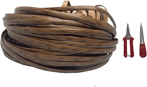 Miniatura 4 de Kit de material de reparación de ratán de color de grano de madera (mimbre + herramientas de tejer) adecuado para mesas y sillas, muebles de terraza