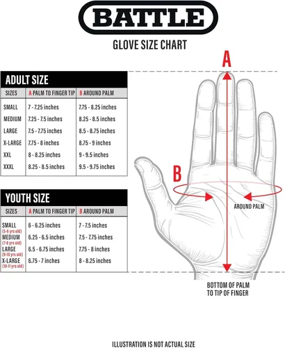 Miniatura 3 de Battle Sports - Guantes de fútbol americano para receptor abierto con dorso de mano, ultraadherentes y con agarre, antideslizantes, para adultos