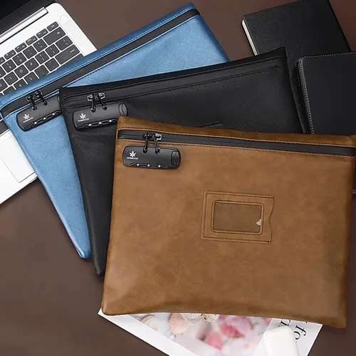 Miniatura 6 de KOSMCCO Bolsa de Notario con Cerradura, 13.6 x 10 Pulgadas Suministro de Servicio Pesado para Diario, Sello, Estampadora, Almohadilla de Tinta