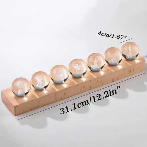 Miniatura 5 de Qianwei Bola de cristal 3D, decoración gótica de Halloween con base de lámpara LED, el mejor regalo de cumpleaños para hombres, profesores, niños