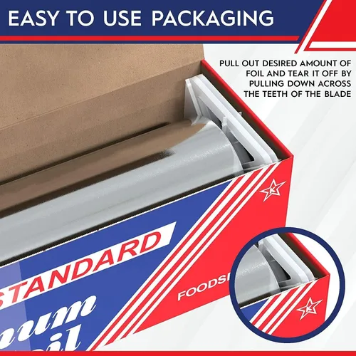 Miniatura 3 de Rollo de papel de aluminio estándar para servicio de alimentos de 12" x 1000