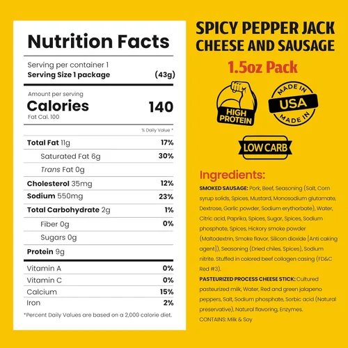 Miniatura 2 de Long John Snacks Palitos de carne y queso, salchicha ahumada picante y palito de queso picante real de Wisconsin, bocadillos altos en proteínas