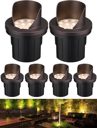 Miniatura 18 de LEONLITE Dia. 4 Pulgadas Luces de Pozo LED Empotradas en Suelo 5CCT para Paisajismo, 5 Temperaturas de Color Seleccionables, 12-24V AC/DC CRI90 Bajo