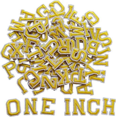 Miniatura 13 de Parches de letras para planchar de 1.3 pulgadas, 78 piezas, parches bordados del alfabeto A-Z para ropa, chaquetas, sombreros, mochilas, jeans