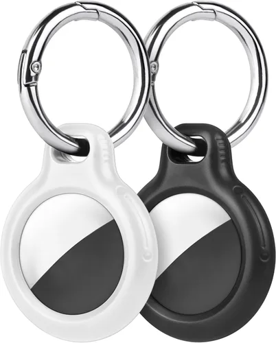 Ainiv Funda protectora impermeable para AirTags, 2 unidades, funda protectora impermeable para AirTags, ultraligera antiarañazos con llavero,