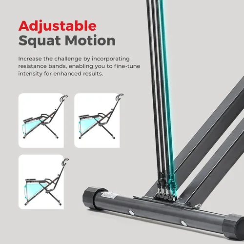 Miniatura 3 de Sunny Health & Fitness Row-N-Ride Squat Machines, Adjustable Resistance and Seating/Handle for Home Glutes Training, SunnyFit App Access Included