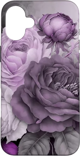 Miniatura 23 de Purple Watercolor Rose Flower Bouquet on Gray Case for iPhone 17