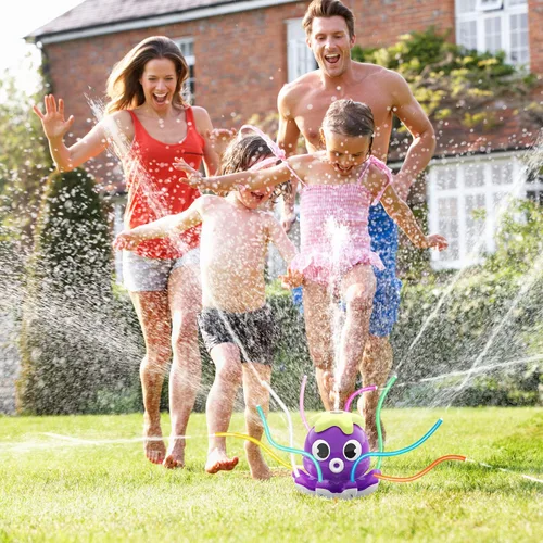 Miniatura 2 de SAMTOP Rociador de agua para exteriores para niños y niños pequeños, juguetes de verano al aire libre con 8 tubos de agitación, se fija a