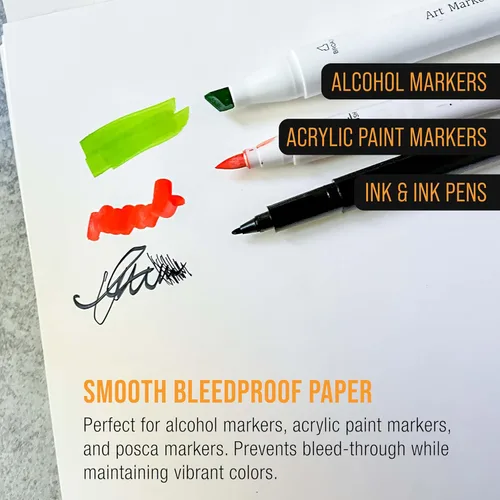 Miniatura 4 de U.S. Art Supply Bloc de papel marcador manga de alta calidad de 11 x 14 pulgadas (paquete de 2, 48 hojas en total) – Cuaderno de dibujo de 60 libras