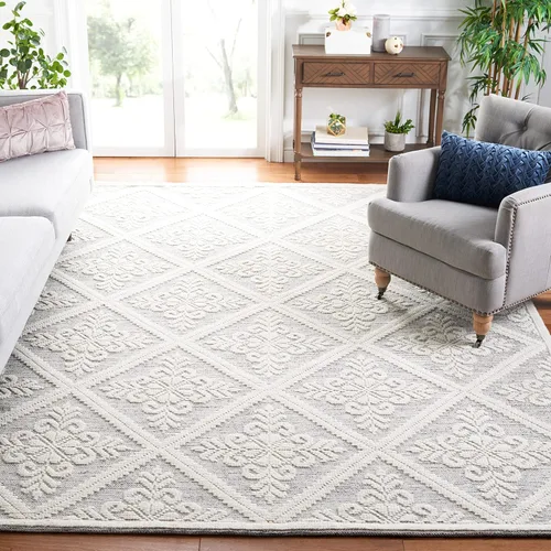 Miniatura 30 de SAFAVIEH Vermont Collection - Alfombra decorativa de 2 pies 3 pulgadas x 4 pies, color marfil, lana hecha a mano, ideal para zonas de alto tráfico