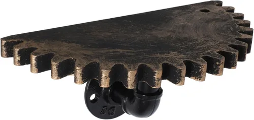 Estante industrial de pared de tubería de 9.45 x 4.72 pulgadas, estante flotante rústico con decoración de engranajes de tubería de agua vintage y