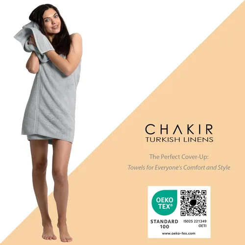 Miniatura 3 de Chakir Turkish Linens - Toallas de baño turcas de 100% algodón (35 x 70 pulgadas, toallas de baño grandes, color gris plateado)