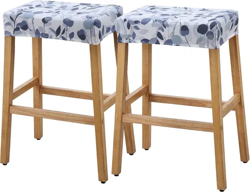 Miniatura 34 de YISUN Fundas de taburete rectangulares, paquete de 2 fundas elásticas impermeables para asiento de silla de montar, taburetes de bar, sillas de bar