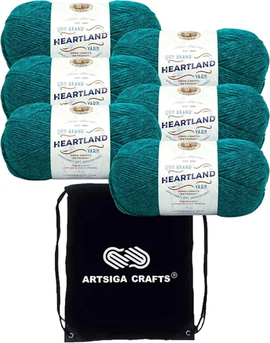 Miniatura 20 de Lion Brand Heartland Capitol Reef 136-140 (3 cadejos - mismo lote de tinte) Hilo estambre medio #4 acrílico para crochet y tejer con bolsa