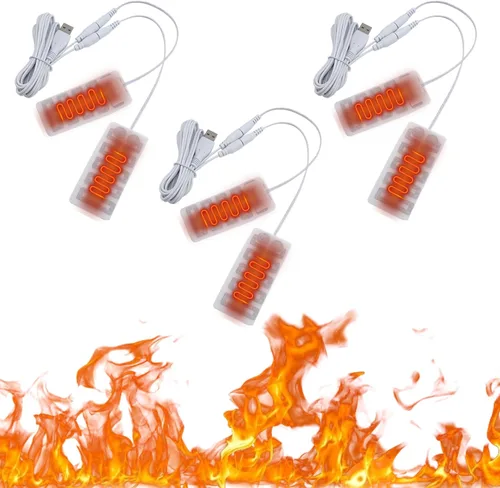 Miniatura 10 de Almohadilla calentadora de guantes eléctricos, almohadilla térmica portátil, almohadilla térmica recargable por USB, forro de guantes de fibra