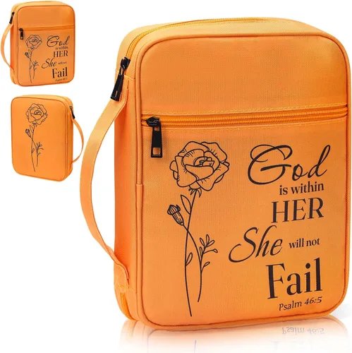 Miniatura 16 de GUEER Funda para Biblia para hombres, Portabiblia, Funda para Biblia Bolsa Organizadora de Transporte, con Cremallera y Bolsillos para Biblia