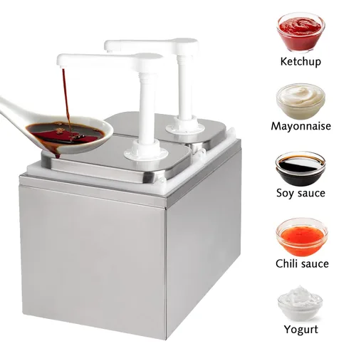 Miniatura 7 de Bomba de salsa de tomate de 4.2 cuartos de galón, dispensador de salsa, estación de bomba comercial de acero inoxidable para chocolate caliente